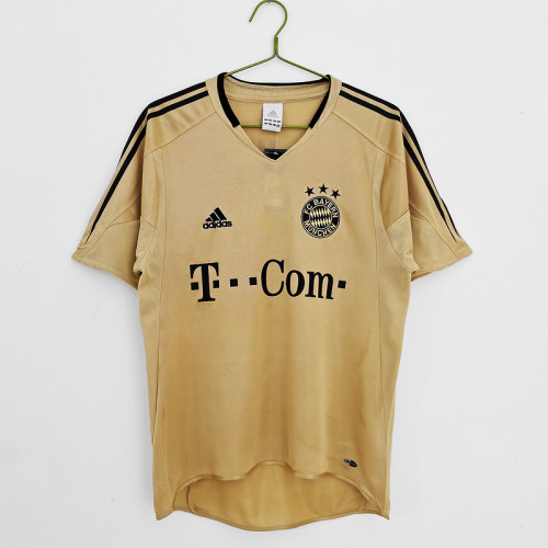 Retro Jersey 2004-2005 Bayern Munich Away Gold Soccer Jersey Vintage Football Shirt