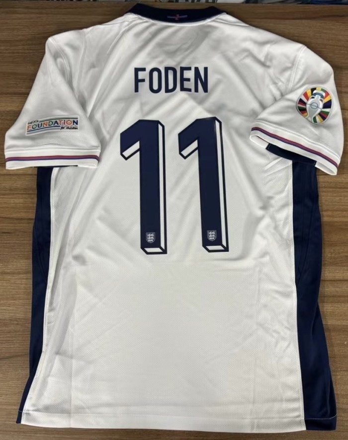 with Euro 2024 Patch Fan Version 2024 England FODEN 11 Home Soccer Jersey Football Shirt