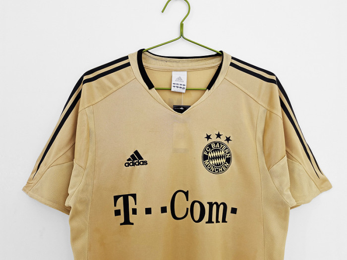 Retro Jersey 2004-2005 Bayern Munich Away Gold Soccer Jersey Vintage Football Shirt