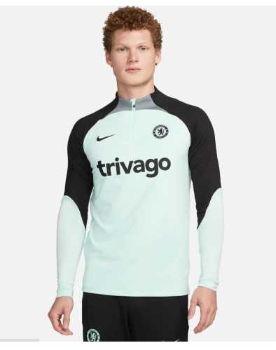 2023-2024 Chelsea Black/Light Green Soccer Training Sweater and Pants Football Kit