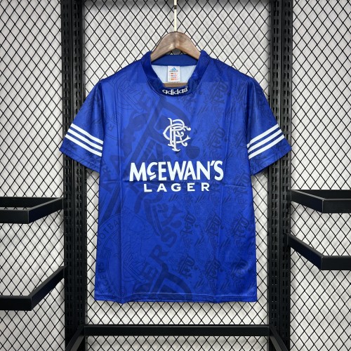 Retro Jersey 1994-1996 Rangers Home Soccer Jersey Vintage Football Shirt