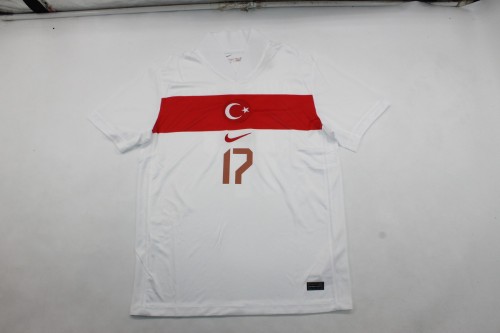 Fan Version Turkey 2024 ARDA GULER 17 Home Soccer Jersey Football Shirt