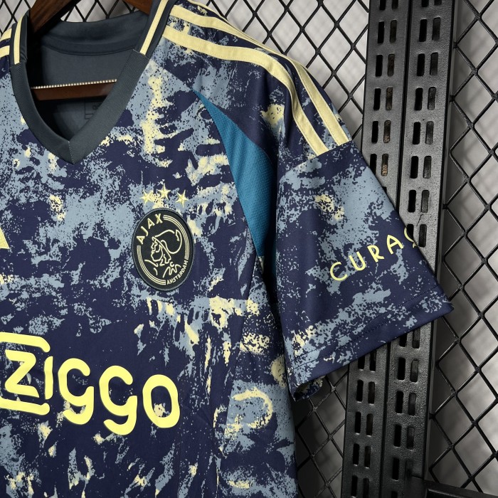 Fan Version 2024-2025 Ajax Away Dark Blue Soccer Jersey Football Shirt