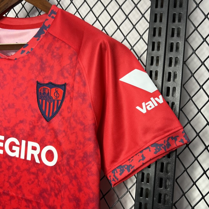 Fans Version 2024-2025 Sevilla Away Red Soccer Jersey Football Shirt