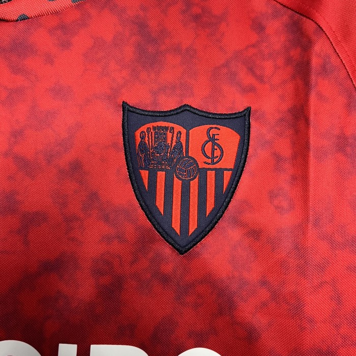 Fans Version 2024-2025 Sevilla Away Red Soccer Jersey Football Shirt