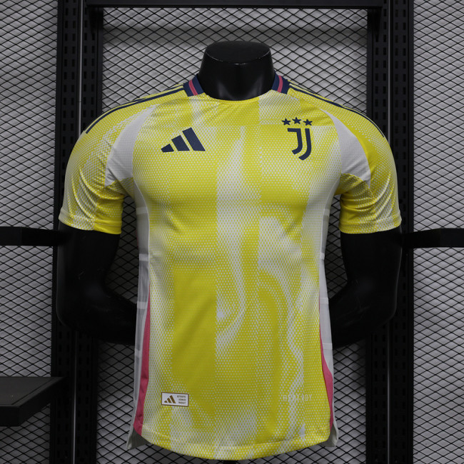 Maillot Juve Shirt Player Version 2024-2025 Juventus Away Yellow Soccer Jersey Football Shirt
