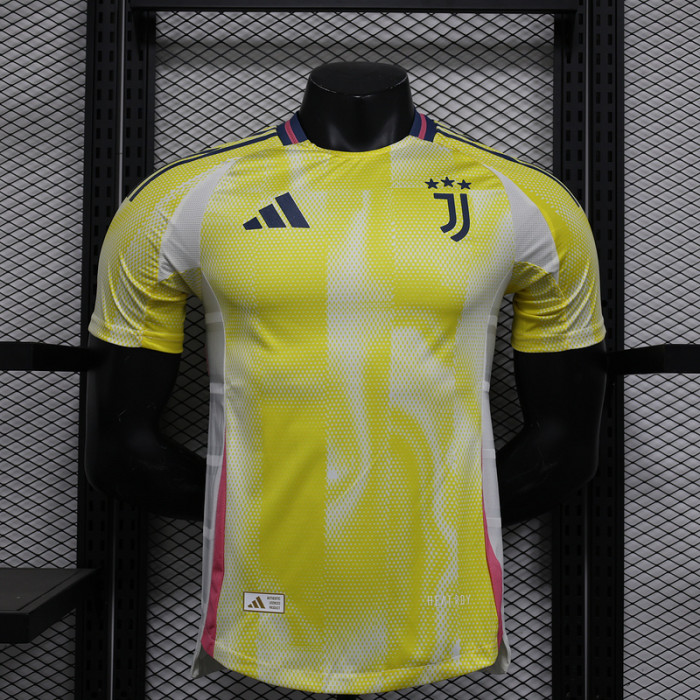 Maillot Juve Shirt Player Version 2024-2025 Juventus Away Yellow Soccer Jersey Football Shirt