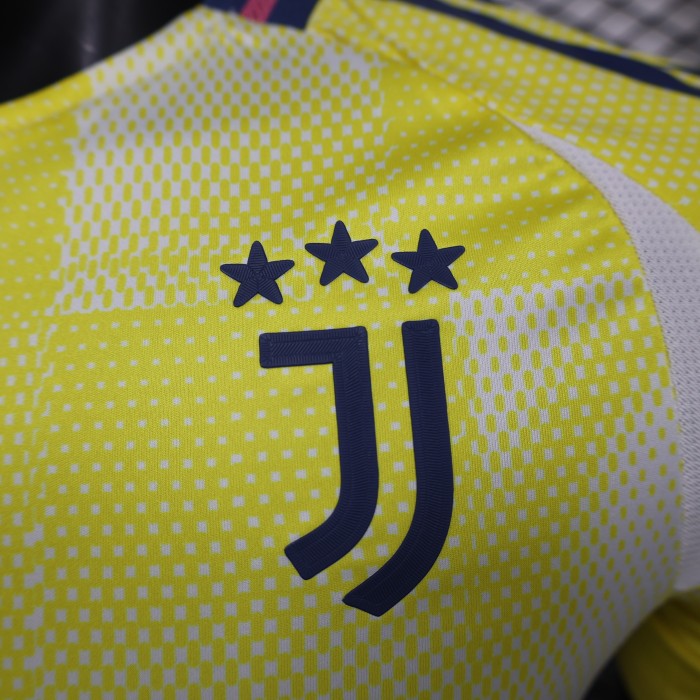 Maillot Juve Shirt Player Version 2024-2025 Juventus Away Yellow Soccer Jersey Football Shirt