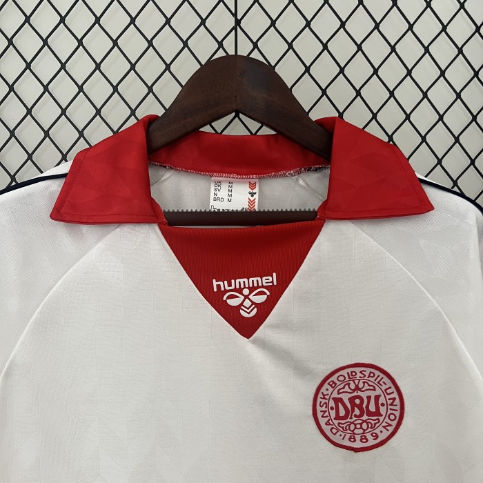 Retro Jersey 1988 Denmark Away White Soccer Jersey Vintage Football Shirt