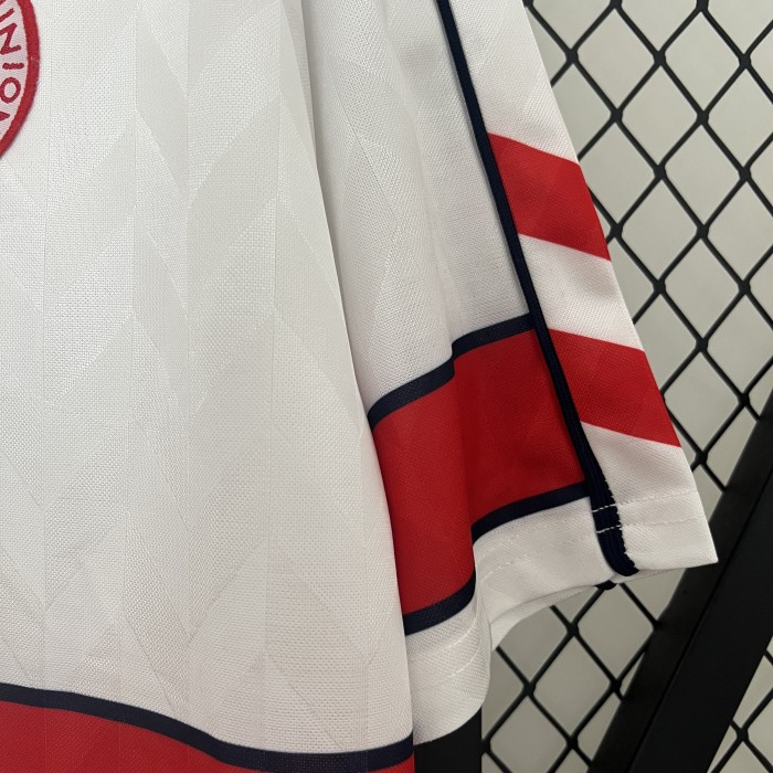Retro Jersey 1988 Denmark Away White Soccer Jersey Vintage Football Shirt