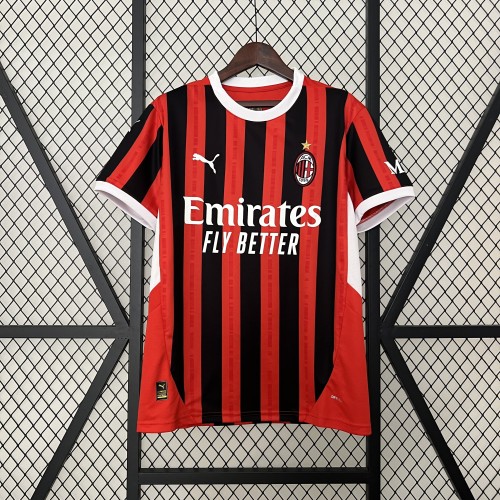 Fan Version 2024-2025 AC Milan Home Soccer Jersey AC Football Shirt