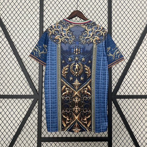 Fan Version Italy 2024 Blue Special Edition Soccer Jersey Football Shirt