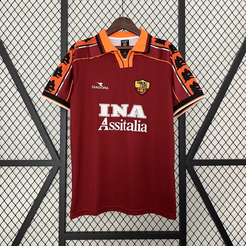 Retro Jersey 1998-1999 AS Roma Home Soccer Jersey Vintage Football Shirt