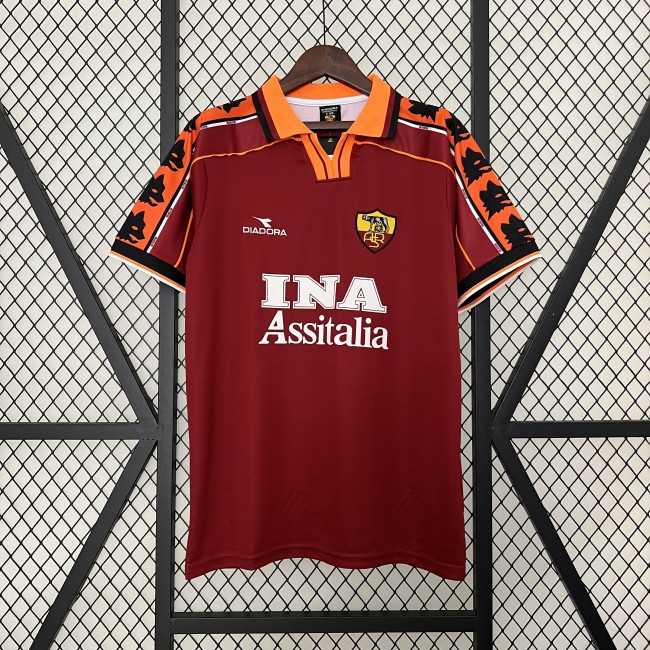 Retro Jersey 1998-1999 AS Roma Home Soccer Jersey Vintage Football Shirt