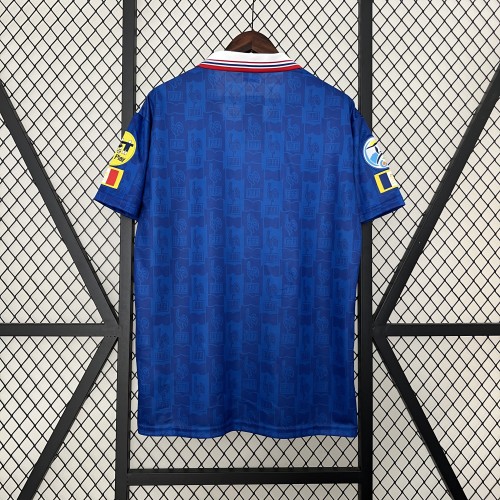 with Patch Retro Jersey France 1996 Home Blue Soccer Jersey Vintage Football Shirt