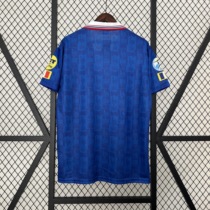 with Patch Retro Jersey France 1996 Home Blue Soccer Jersey Vintage Football Shirt