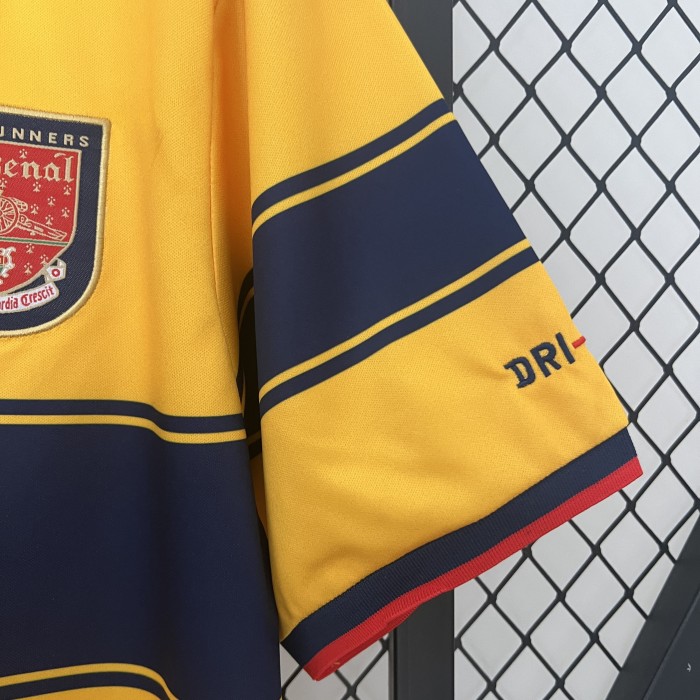 Retro Jersey 1997-1999 Arsenal Away Yellow Vintage Soccer Jersey Football Shirt