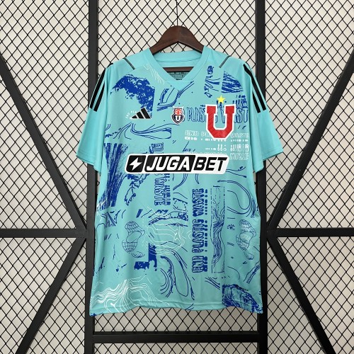 Fan Version 2024-2025 Universidad de Chile Blue Goalkeeper Soccer Jersey