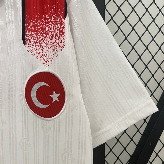 Retro Jersey 1996 Turkey Away White Soccer Jersey Vintage Türkiye Football Shirt