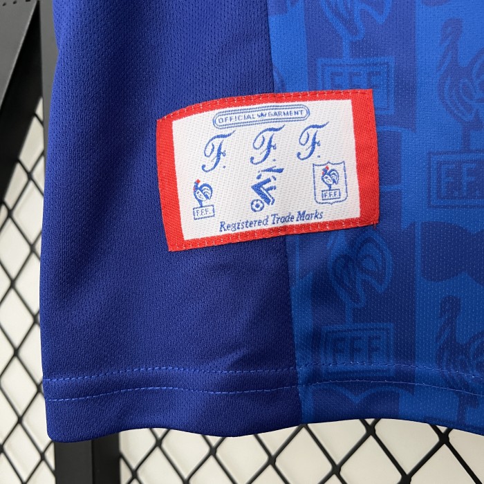 with Patch Retro Jersey France 1996 Home Blue Soccer Jersey Vintage Football Shirt