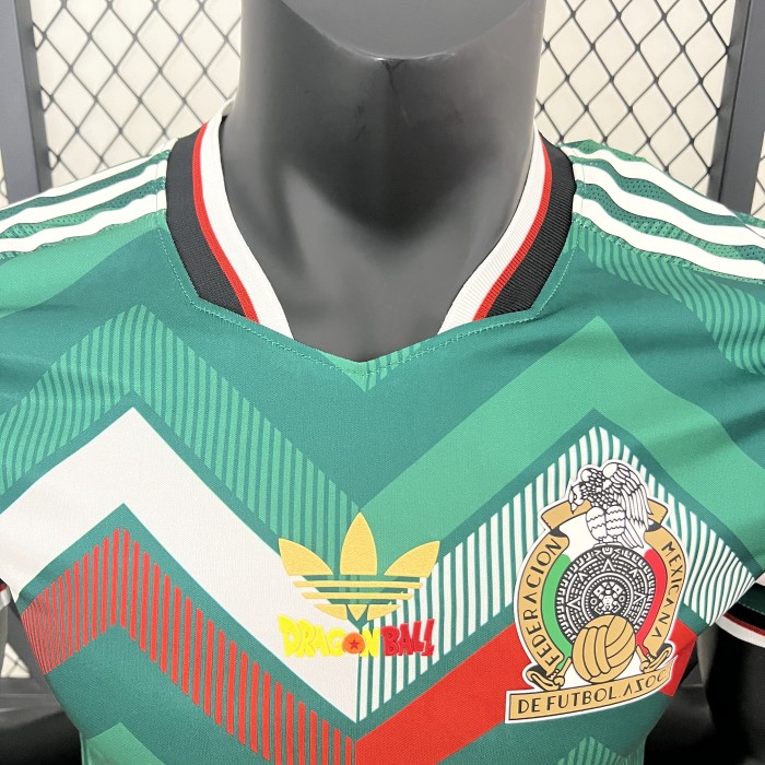 Player Version Mexico 2024 Green Dragon Ball Version Soccer Jersey Adulto Camiseta de Futbol