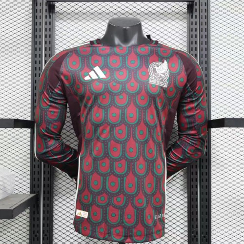 Long Sleeve Player Version Mexico 2024 Home Soccer Jersey Adulto Camiseta de Futbol