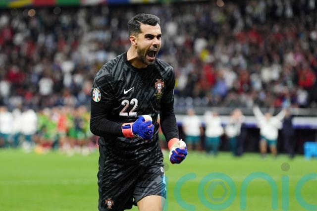 with Euro 2024 Patch Fan Version Portugal 2024 Diogo Costa 22 Black Goalkeeper Soccer Jersey Football Shirt