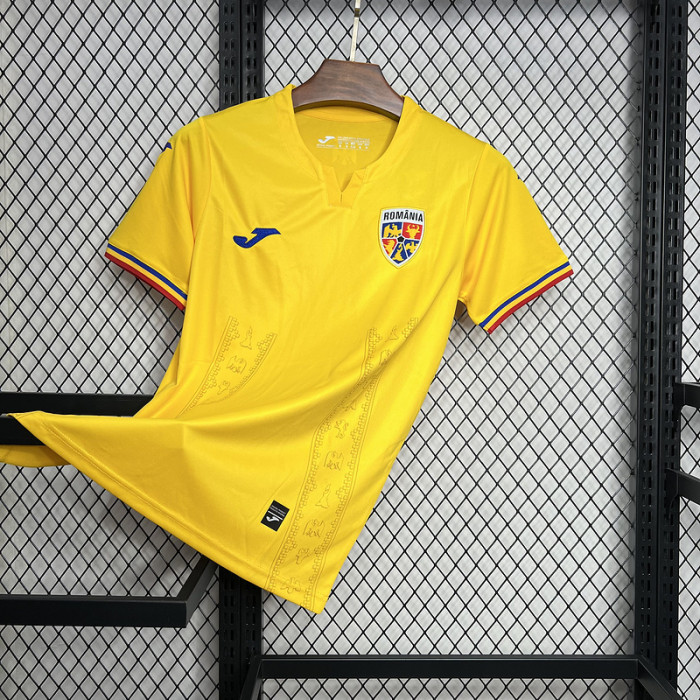 Fan Version 2024 Romania Home Soccer Jersey Football Shirt
