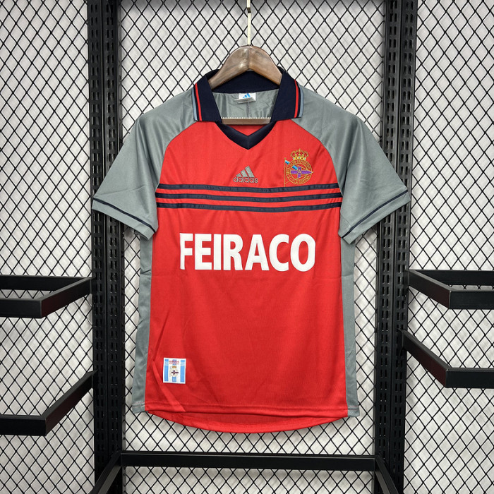 Retro Jersey 1999-2000 Deportivo La Coruna Away Red Soccer Jersey Vintage Football Shirt