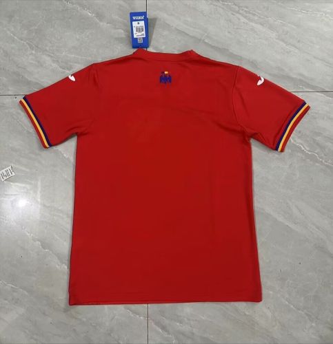 Fan Version 2024 Romania Away Red Soccer Jersey Football Shirt