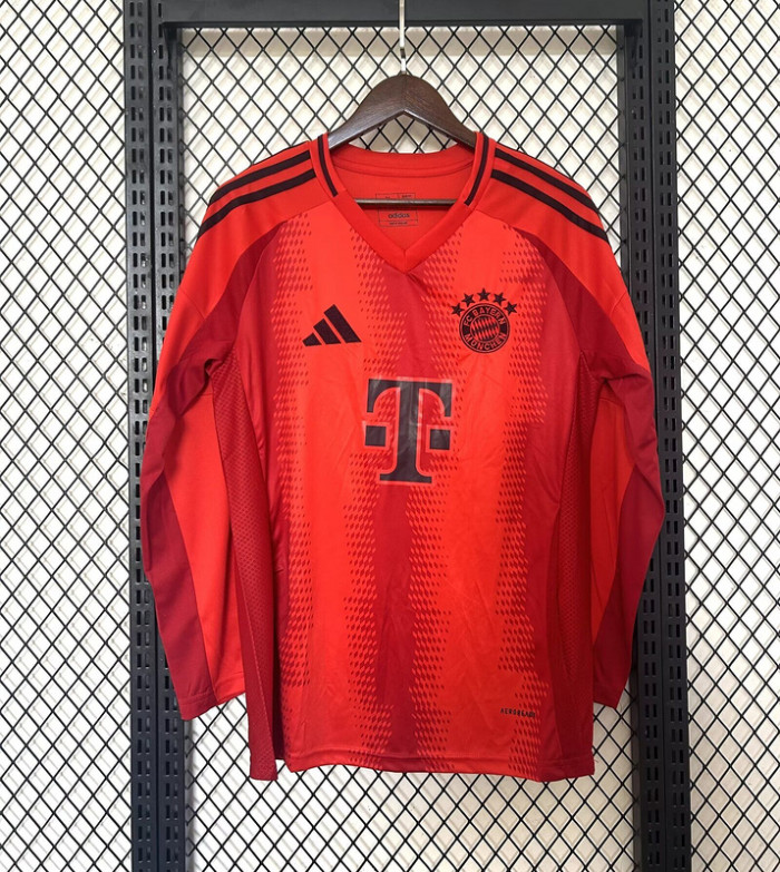 Long Sleeve Fan Version 2024-2025 Bayern Munich Home Soccer Jersey Bayern Munchen Football Shirt