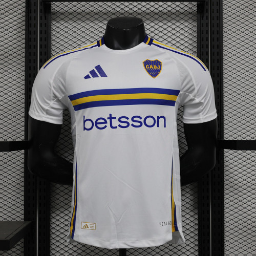 Player Version 2024-2025 Boca Juniors Away White Soccer Jersey Football Shirt