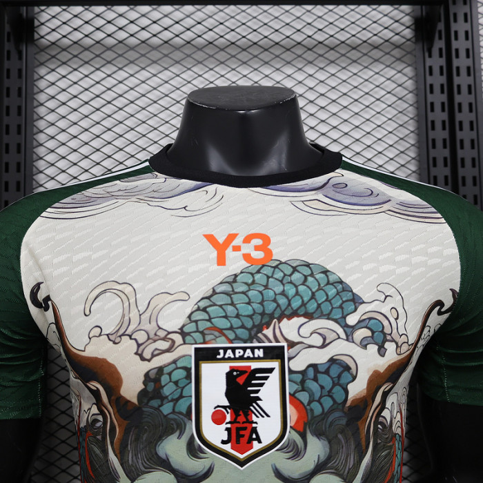 Y-3 Player Version Japan 2024 White/Green Special Edition Soccer Jersey Football Shirt