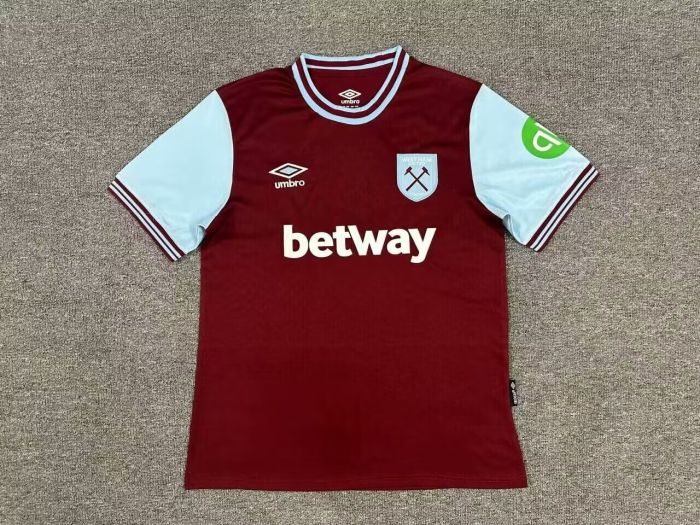 Fan Version 2024-2025 West Ham United Home Soccer Jersey Football Shirt