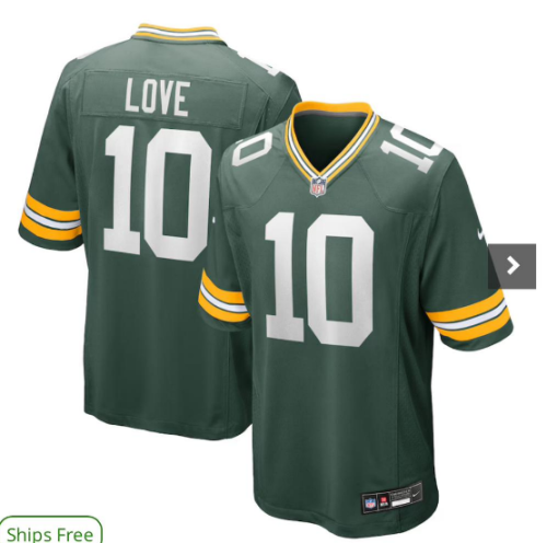 Men's Green Bay Packers Love 10 Green Player Game Jersey