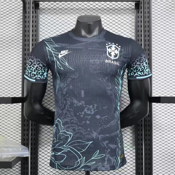 Player Version 2024 Brazil Black Special Edition Soccer Jersey Brasil Football Shirt
