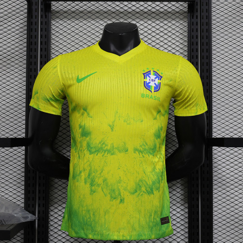 Player Version 2024 Brazil Yellow Special Edition Soccer Jersey Brasil Football Shirt