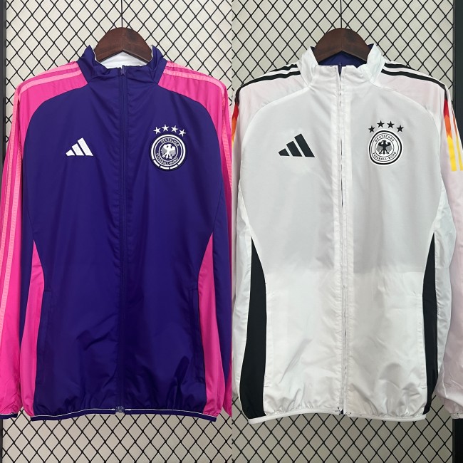 2024 Germany Trench Coat Soccer Reversible Windbreaker Jacket Football Jacket
