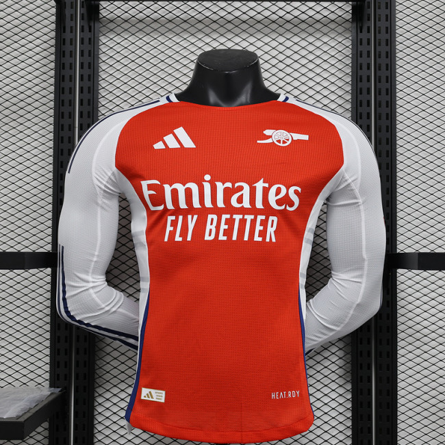 Long Sleeve Player Version 2024-2025 Arsenal Home Soccer Jersey LS Football Shirt