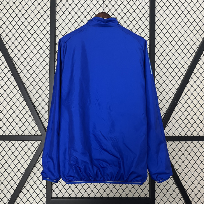 2024 Argentina Blue/White Trench Coat Soccer Reversible Windbreaker Jacket Football Jacket