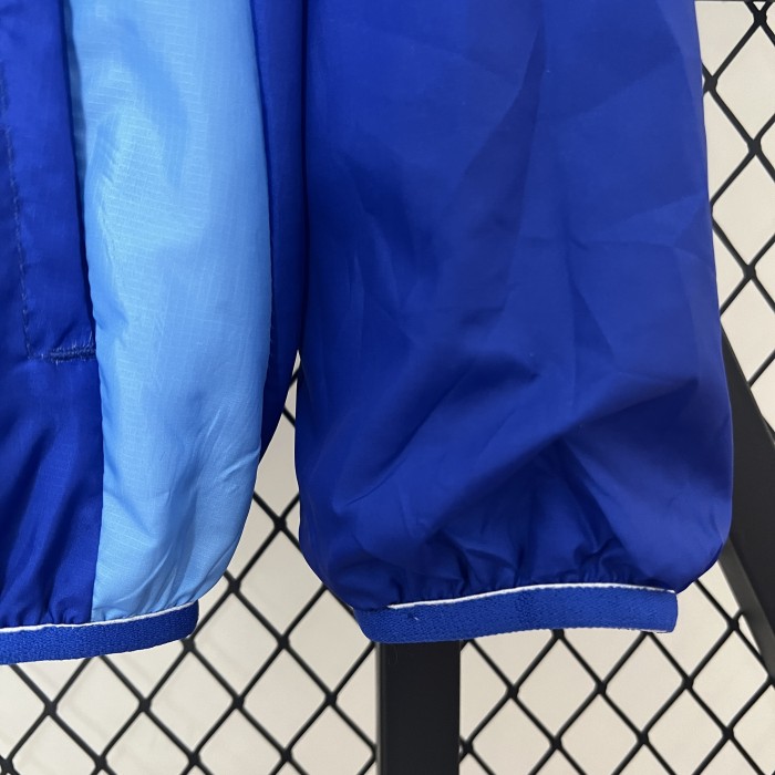 2024 Argentina Blue/White Trench Coat Soccer Reversible Windbreaker Jacket Football Jacket