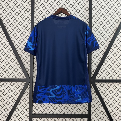 Fan Version 2024-2025 Atletico Madrid Third Away Dark Blue Soccer Jersey Football Shirt