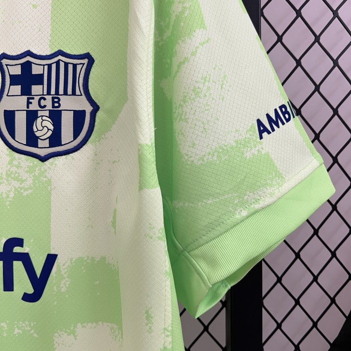 Barca Camisetas de Futbol Fan Version 2024-2025 Barcelona Third Away Green Soccer Jersey