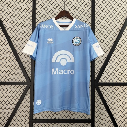 Fan Version 2024-2025 Club Atlético Belgrano Home Soccer Jersey Football Shirt