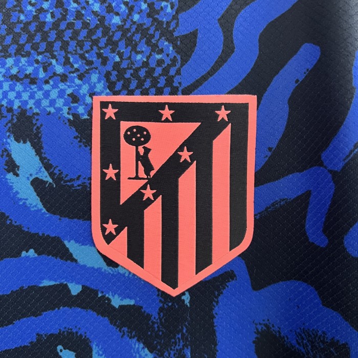 Fan Version 2024-2025 Atletico Madrid Third Away Dark Blue Soccer Jersey Football Shirt