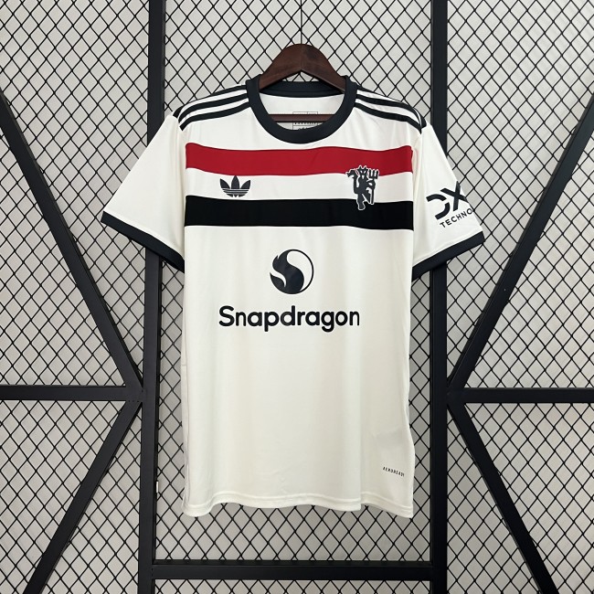 Fan Version 2024-2025 Manchester United Third Away White Soccer Jersey Man United Football Shirt