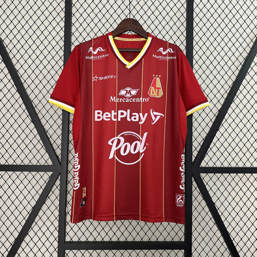 Fan Version 2024-2025 Deportes Tolima Home Soccer Jersey
