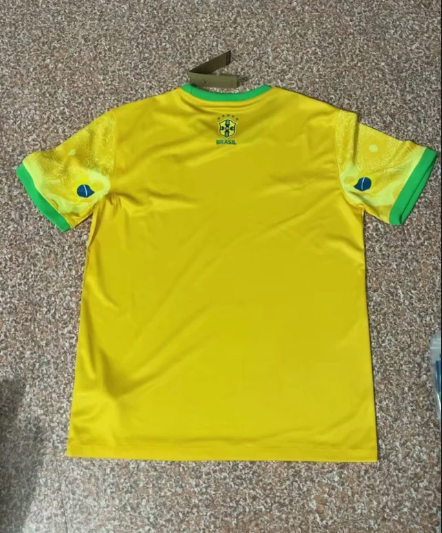 Fan Version 2024 Brazil Yellow/Green Jesus Special Edition Soccer Jersey Brasil Football Shirt