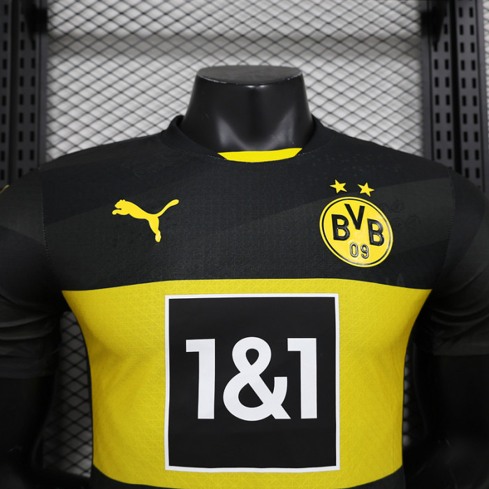 Player Version 2024-2025 Borussia Dortmund Away Black Soccer Jersey Vintage BVB Football Shirt