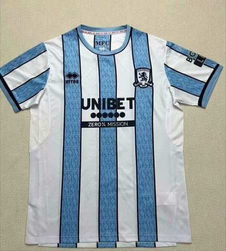 Fans Version 2024-2025 Middlesbrough Away Blue/White Soccer Jersey Football Shirt